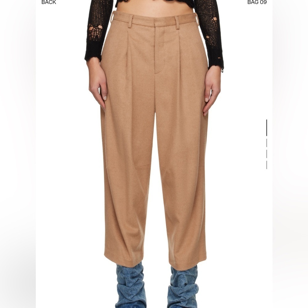 New R13 Articulated Knee Tan Wool Trousers Size 27